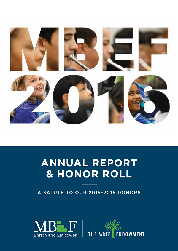 MBEF donor recognition 2015-2016