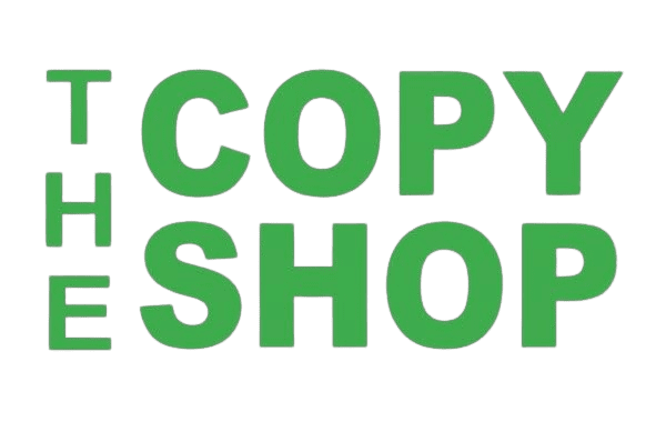 Green logo text saying 'COPY SHOP'.