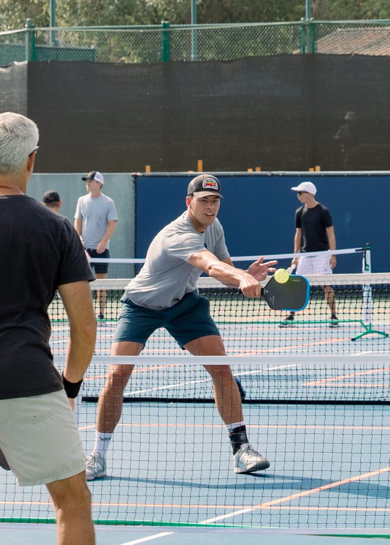 Action shot of players during a match